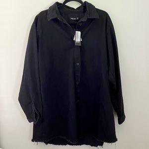 NWT Nasty Gal Oversized Black Denim Shirt